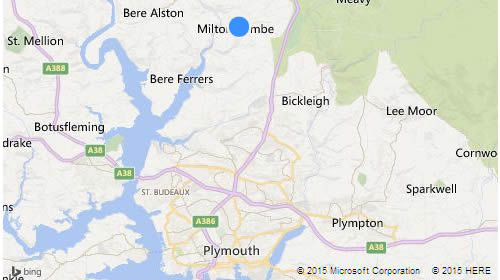 Location map for The Bolthole, 3 Bolts Cottages, Milton Combe, Yelverton, Devon PL20 6HE