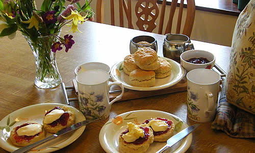 A delicious cream awaits guests at The Smithy, near Brentor, Devon